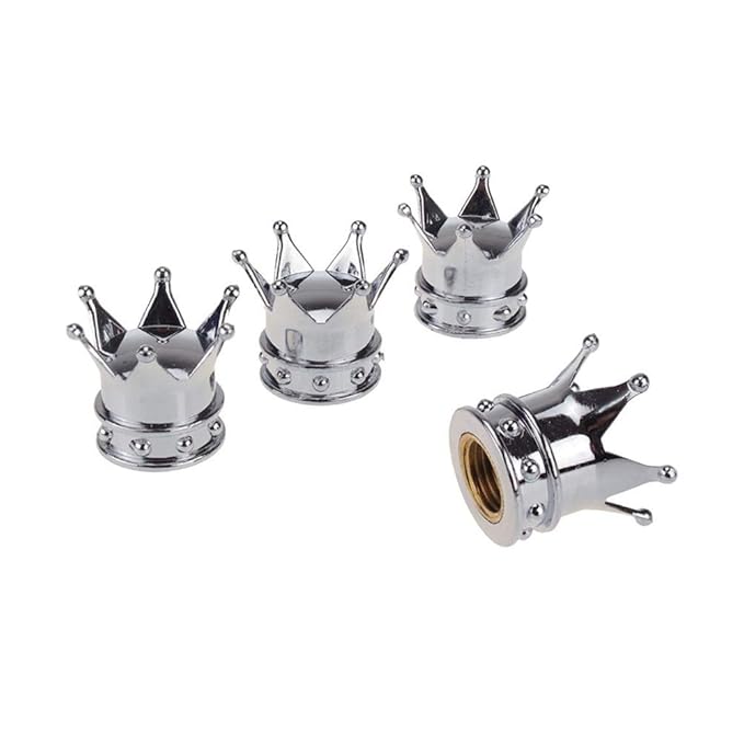 DSYCAR Stylish Crown Ventilkappen Fahrrad Motorrad Autoreifen Rad Ventilschaft Staubkappen für Auto Styling Dekoration - Set 