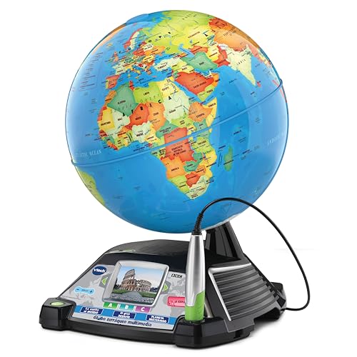 VTech - Interactive Multimedia Globe, 11 Categories of Content to Explore. with BBC Videos. 12" x 15" x 12" (80-605422) Versión ESP