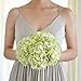 Butterfly Craze Green Artificial Hydrangeas - Faux Silk Flowers for Wedding Bouquets, Fake Flower Arrangements, Home and Office Decorations - 3 Stems per Bundle