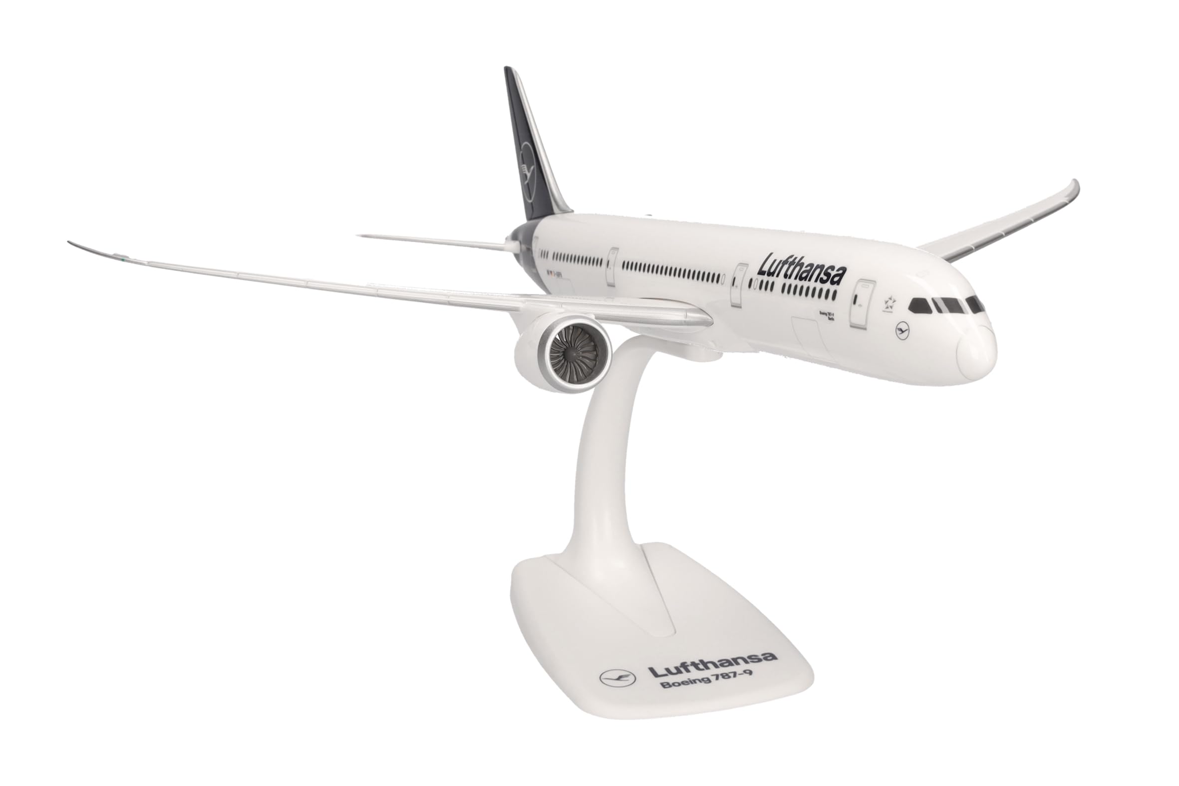 Herpa Snap-Fit Modellflugzeug Lufthansa Boeing 787-9 Dreamliner – D-ABPA “Berlin” Miniatur im Maßstab 1:200, Sammlerstück, Modell mit Standfuß, Kunststoff 3