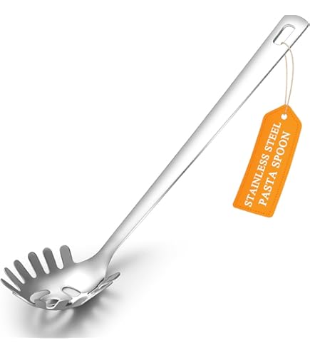 Amazon.com: Cyoufine Pasta Fork Stainless Steel Pasta Spoon, Spaghetti  Sever, Heavy Duty Metal Spaghetti Spoon Kitchen Utensils.: Home & Kitchen