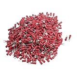uxcell® 1000 Pcs SV1.25-3.7S AWG 22-16 Red Pre Insulated Fork Terminals Connector
