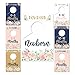 Hadley Designs 7 Navy Pink Gold Baby Nursery Closet Organizer Divider for Girl Clothing, Floral Age Size Hanger Organization for Kid Toddler Infant Clothes, Shower Registry Gift Supplies, 0-24 Months