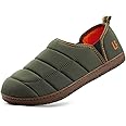 LongBay Mens Outdoor Slippers Two Tone Memory Foam Slip On Indoor House Shoes Loafers