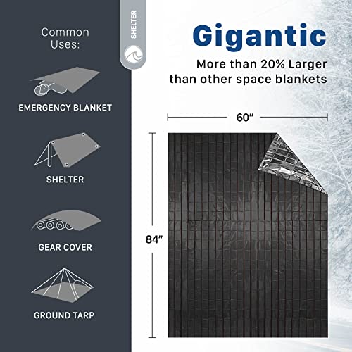 Oceas Outdoor Mylar Emergency Blankets 4 Pack of Extra Large Thermal