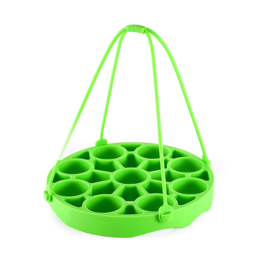 Tospania Egg Rack Bakeware Sling for Instant Pot or Electric Pressure Cookers 6 Qt / 8Qt - Holds 9 Eggs for Easy Cooking of Perfect Hard or Soft Boiled Eggs (Green)
