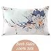 ZIMASILK 100% Natural Silk Pillowcase for Hair and Skin Health, with Hidden Zipper,Both Side Silk,Floral Print, 1pc (Queen 20''x30'', pattern7)