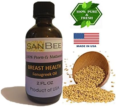 100% Organic Breast Health Massage Oil with 1000mg Fenugreek for Women - 2 oz -Made in USA