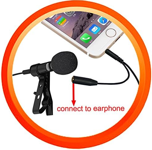 Portable Sound Voice Recorder With Earphone Port for Iphone, Ipad, Laptop, Notebook, Lavalier Lapel Clip-on Omnidirectional Condenser Microphone for IOS &amp; Android &amp; Windows Mobile Devices