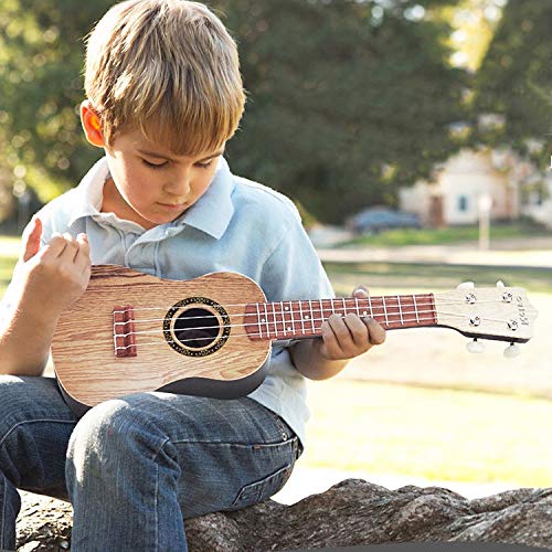 YOLOPLUS+ 21 Inch Kids Ukulele Guitar Toy 4 Strings Mini Children Musical Instruments Educational Learning Toy for Toddler Beginner Keep Tone Anti-Impact Can Play With Picks and Strap Primary Tutorial - Thumbnail 6