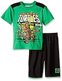 Nickelodeon Little Boys' Tmnt Weapon Group Shot 2 Pc Set, Green, 5/6
