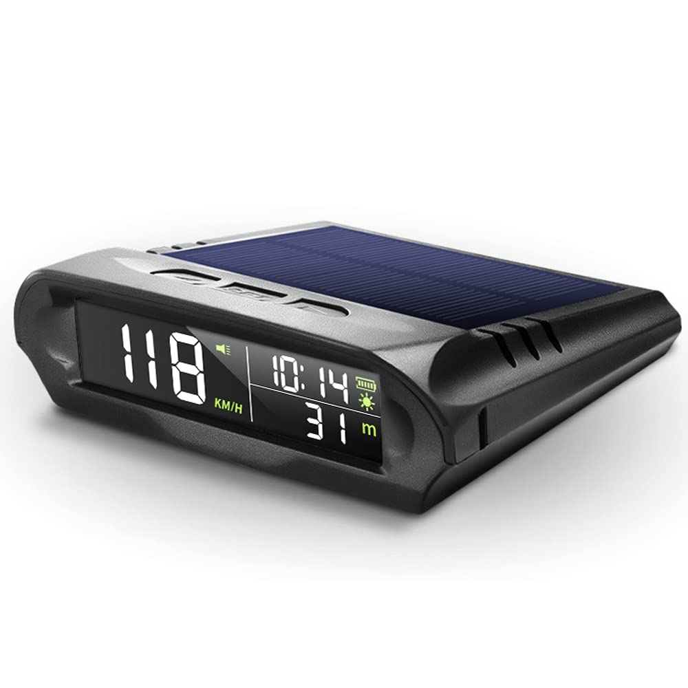Photo 1 of Mulcort Car Wireless Headup Display Solar GPS Digital Speedometer with LCD Screen Overspeed Alarm KMH/MPH Time/Altitude/Temperature/Speed Display