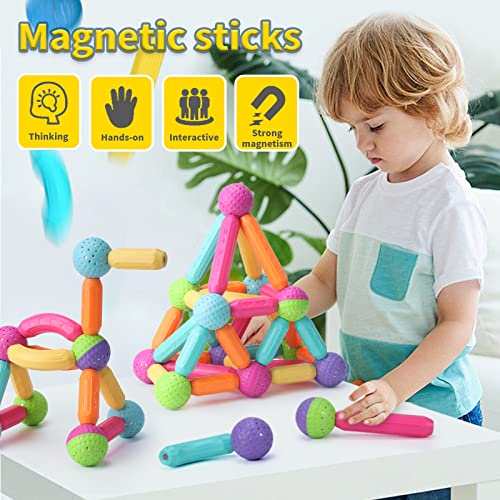 JUXUE 84 PCS Balls and Rods Set for Kids, Building