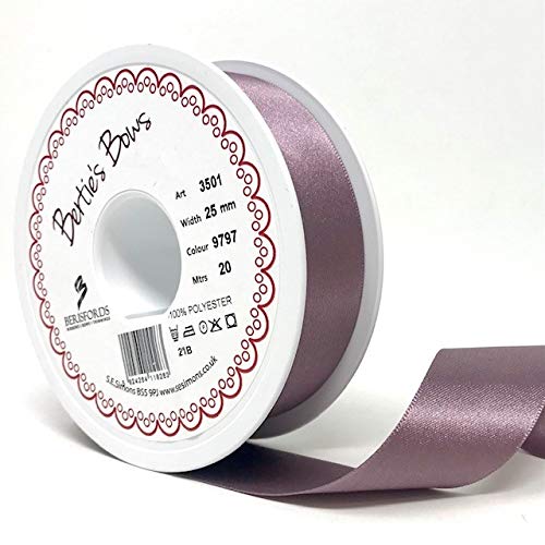 Berisfords Ribbon, Polyester, Lilac, 20m x 25mm