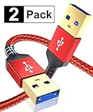 USB A to USB A 3.0 Cable 2pack(3.3ft+6.6ft),AkoaDa