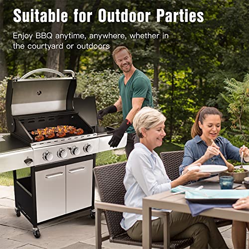 Rintuf Propane Gas Grill 4 Burner, 42000 btu Stainless Steel Gas Grill