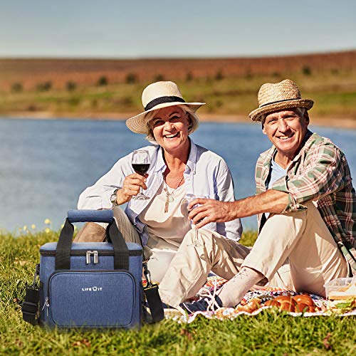 Lifewit Large Lunch Bag Insulated Lunch Box Soft Cooler Cooling Tote for Adult Men Women, 24-Can (15L), Blue