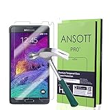 (2 Pack) Galaxy Note 4 Screen Protector, ANSOTT Premium Tempered Glass 0.26mm Anti-scratch,Bubble Free,Explosion-proof ,Pressure-resistant 9h Hardness Screen Protector for Samsung Galaxy Note 4
