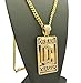MENS DREAM CHASER ICED OUT HIP HOP CZ PENDANT FRANCO OR CUBAN CHAIN NECKLACE SET (Gold Cuban Chain Set)