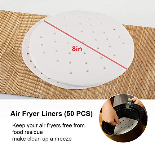 XL Air Fryer Accessories 8 Inch Set of 9, Compatible with Philips Nuware Gowise Cozyna Ninja Airfryer, Fit All 4.2, 4.5, 5.3, 5.5, 5.8, 6.8QT and Up Power Air Fryer - Thumbnail 4