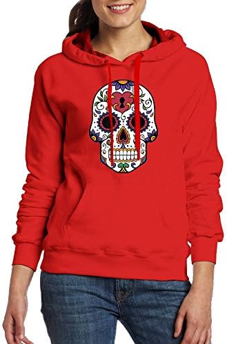 WUTSME Women's Sugar Skull Long Sleeve Sweatshirt Pullover Hoodie With Pockets
