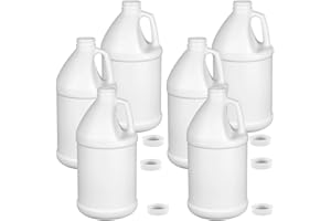 MEDIZ Half Gallon White HDPE Plastic Round Jug with Handle and Cap with PE Heat Induction Sealing Liner, BPA Free, Residential and Commercial Uses, Made in USA (6)