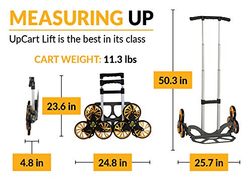 UpCart Lift Handtruck Dolly & Stair Climbing & Folding Cart | 200 Lb Capacity Up & Down Stairs - Thumbnail 4