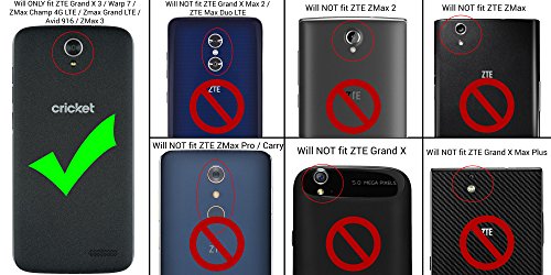 ZTE ZMax 3 Case, ZTE ZMax Champ Case, ZTE ZMax Grand LTE Case, ZTE Grand X3 Case, CoverON HexaGuard Protective Heavy Duty Hybrid Phone Cover - Teal and Gray - Thumbnail 2