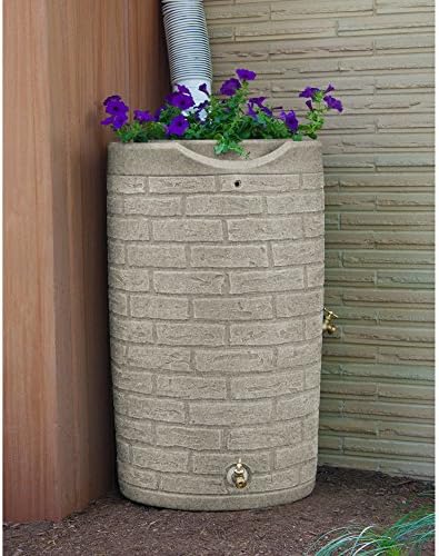 Sandstone Rain Water Harvester 50 Gallon Barrel