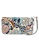 Belvah Quilted Floral Paisley Zip Around Wristlet Wallet
