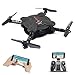 Hobbylane Folding Drone with FPV Camera Live Video, Altitude Hold Flexible Foldable Pocket Quadcopter with Remote Controller, Track Controlled Mode Gravity Sensor Helicopter Toys for Adults (Black)
