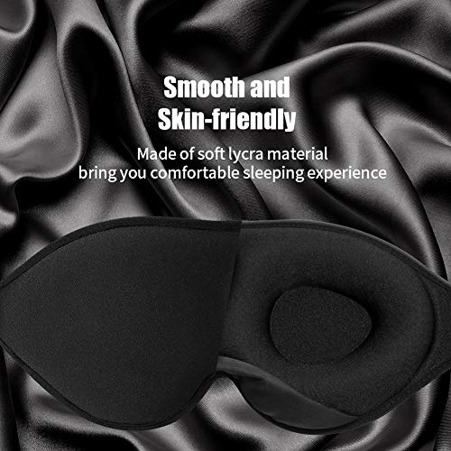 Unimi 2Pack Black/Grey Upgraded Sleep Eye Mask for Women Men,2020 Soft