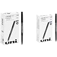 uni-ball Onyx Rollerball Pens Fine Point Micro Tip 0.5mm Black 12 Pack and Onyx Rollerball Stick Pen 12 Pack 0.5mm Micro Blue Pens Gel Ink Pens Office Supplies
