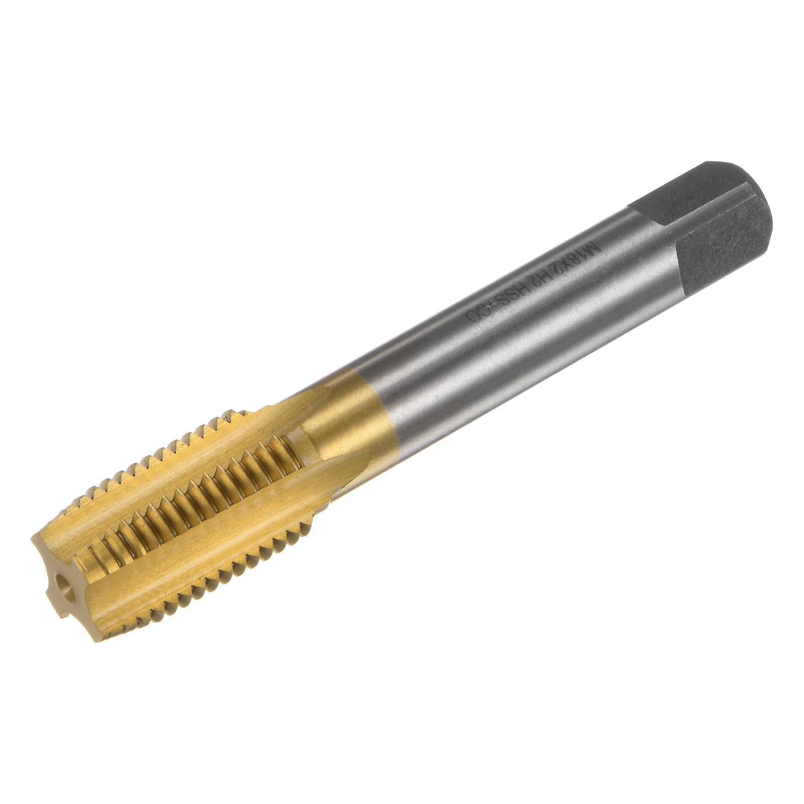 uxcell Metric Thread Tap M18 x 2 H2 Titanium Coated HSS-CO (M35 High Speed Steel) Straight Flutes Machine Screw Tap Threading Tapping Repair Tool