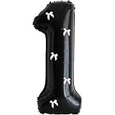 PLAP Birthday Number Balloon Bow Black Party Supplies 32 "Birthday Number Decoration (Number 1)