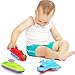 Peradix Play Vehicles Magnetic Musical Cars Set Speedboat Train Plane Kits with Light and Music, Push to Go Construction Vehicles Cars Toy Best Gifts for Toddlers Kids