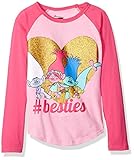 Trolls Little Girls' Bestie Long-Sleeved Raglan Tee W. Shirttail, Pink, M-5/6