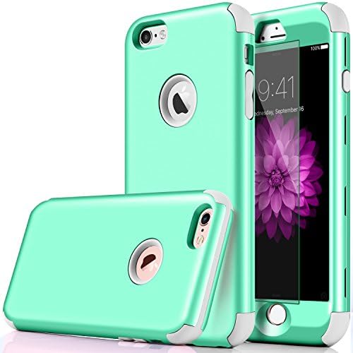 iPhone 7 plus Case,Qusum 3-in-1 Shockproof Full Body Coverage Protection Hard Slim iPhone 7 Plus Case with Tempered Glass Screen Protector for Apple iPhone 7 plus 5.5" Inch( Turquoise)