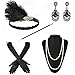 ZeroShop 1920s Accessories Headband Earrings Necklace Gloves Cigarette Holder (Medium, M16)