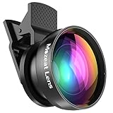 Mozeat Lens 2-in-1 Cellphone Camera Lens Kit, 0.45X Wide Angle and 15X Macro Lens for iPhone Smartphones (Not Fit for Samsung)