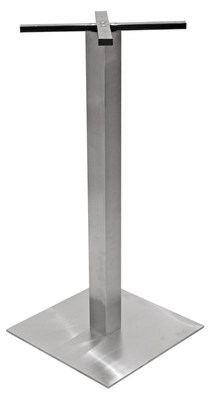 Febland Square Stainless Steel Poseur Table Base, Metal, 50x50x118.5 cm