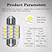 YITAMOTOR 10 Pcs 31mm 1.25 Inch 3528 12SMD 12V Festoon Dome Light LED Bulbs De3175 De3021 De3022 3175 (White)