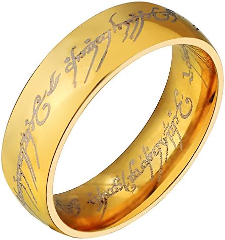 PHD LTD Titanium Men Gold Lord Of The Rings Forever Love Ring Promise Wedding Bands Couple Rings Size6-12