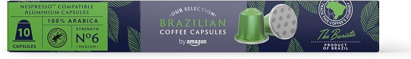 Da amazon brazilian coffee compatível com nespresso, torra média, 100 cápsulas de alumínio, 10 unidades (pacote com 10) - certificado rainforest alliance