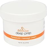 Sammons Preston Deep Prep Therapeutic Massage Cream, 8 oz, Non-Greasy Lotion for Massage Therapy, Professional-Grade Massage Cream with Essential Oils, Nut-Free Formula, Ideal for Deep Tissue Use