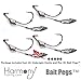 Harmony Fishing - Razor Series Underspin Swimbait Hooks (4 Pack w/ 5 Bait Pegs) - Weighted Weedless Swimmer Hooks with Flashy Willow Spinner Blades