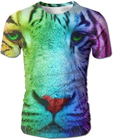 Men's Rainbow Tiger Novelty Graphic T Shirt