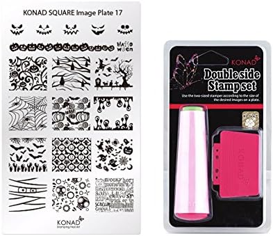 Konad Square Stamping Nail Art Image Plate w/ Double Side Stamp Set (M17)
