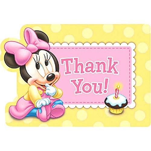 Amscan Disney Baby Minnie Mouse 1st Birthday Postcard Thank You Cards Pink Buy Online In Burkina Faso At Burkinafaso Desertcart Com Productid