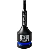 JEUCLEL 5mm Hex Impact Bit Socket, H5 1/2" Drive Allen Socket, Cr-Mo Steel | 3-Inch, Lengthen Hex Screwdriver Adapter for Electric Ratchet Wrenches Fastening Screws, Socket Wrench, Head Drill